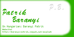 patrik baranyi business card